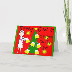 Cartes Pour Fêtes Annuelles Nurse Funny et Twisted Humour de Noël
