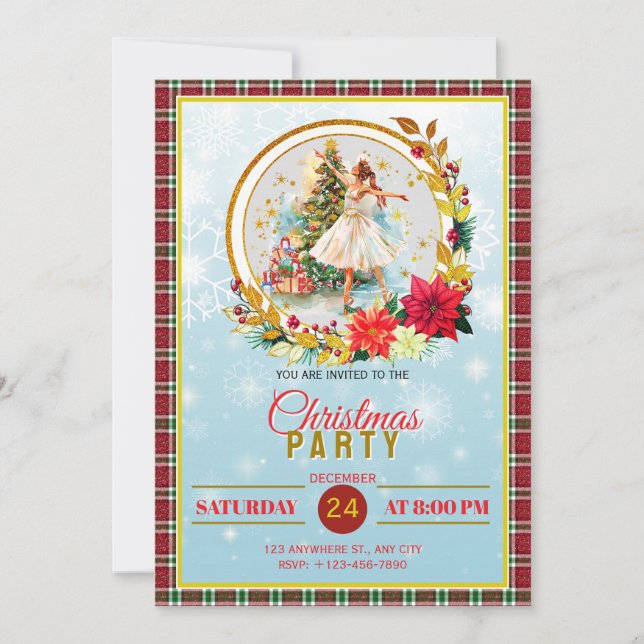 Cartes Pour Fêtes Annuelles Nutcracker Ballet Ballerina - Christmas Party (Devant)