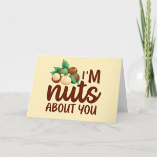 Cartes Pour Fêtes Annuelles Nuts About You mignon Love Pun Funny Valentine's D