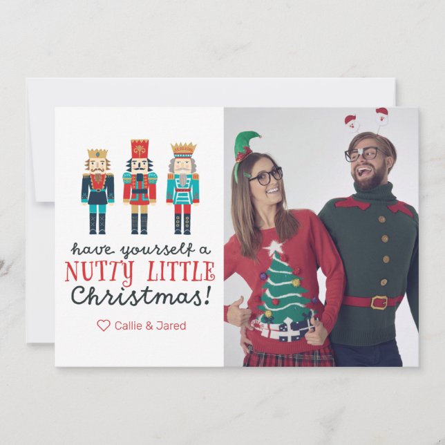 Cartes Pour Fêtes Annuelles Nutty Little Christmas Nutcracker Custom Photo Hol (Devant)