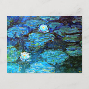 Cartes Pour Fêtes Annuelles Nymphéas (bleus) de Claude Monet