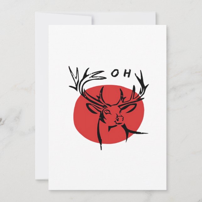 Cartes Pour Fêtes Annuelles O Dear O Dear Red Retro Classic Design (Devant)