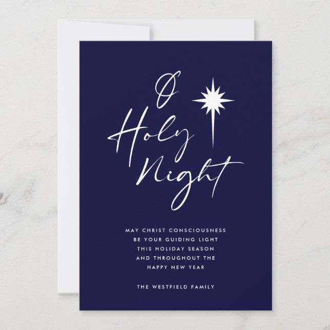 Cartes Pour Fêtes Annuelles O Étoile de nuit de Bethléem Midnight Blue (Devant)