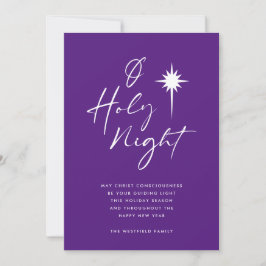 Cartes Pour Fêtes Annuelles O Étoile de nuit de Bethléem Royal Purple