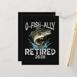 Cartes Pour Fêtes Annuelles O-Fish-Ally Retraité 2026 Humour Drôle