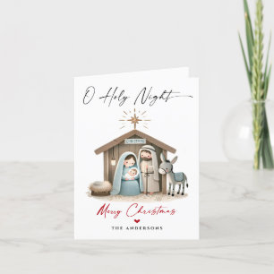 Cartes Pour Fêtes Annuelles O Holy Night Christmas Nativité Scene Famille Phot