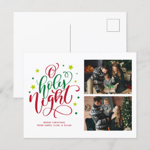 Cartes Pour Fêtes Annuelles O Holy Night Fun Script 2 Photo Collage