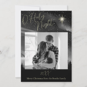 Cartes Pour Fêtes Annuelles O Holy Night Religieux Noël Bible Verse Photo