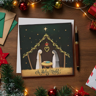 Cartes Pour Fêtes Annuelles Ô Nuit Sainte Crèche Noël Inspirivité