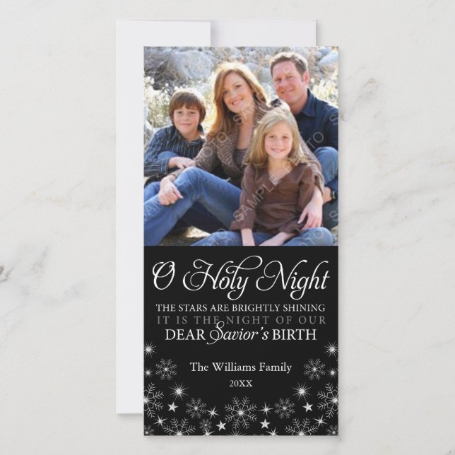 Cartes Pour Fêtes Annuelles O Nuit Sainte Religieuse Noël Noir (Devant)