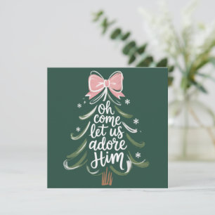 Cartes Pour Fêtes Annuelles Ô venez adorons-Le Noël chrétien Religieux