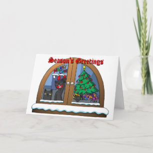 Cartes Pour Fêtes Annuelles oatSNOWonWINDOWchristmasCARD