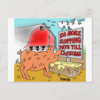 CARTES POUR FÊTES ANNUELLES OBJETS À OFFRIR DE BANDE DESSINÉE DE PORC/NOËL