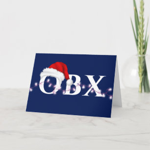 Cartes Pour Fêtes Annuelles OBX Santa Hat et lumières Noël
