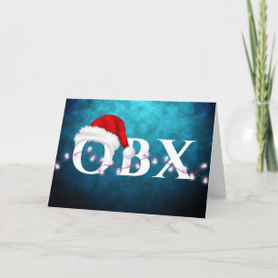 Cartes Pour Fêtes Annuelles OBX Santa Hat et lumières Noël