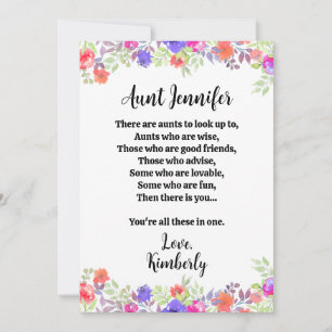 Cartes Pour Fêtes Annuelles Occasion spéciale d'anniversaire de tante