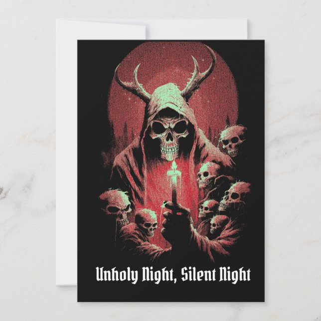 Cartes Pour Fêtes Annuelles Occulte du diable d'horreur hivernale éffrayante (Devant)