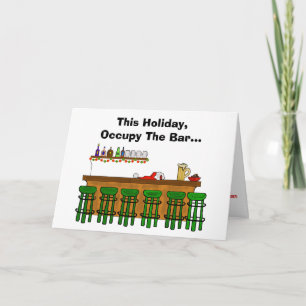 Cartes Pour Fêtes Annuelles Occupy The Bar Funny Christmas Card - Version 2