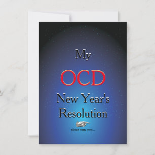Cartes Pour Fêtes Annuelles OCD New Years Resolution Gag Joke
