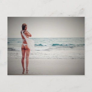 Cartes Pour Fêtes Annuelles Ocean Bikini Jeune Femme Vacances Été Thong