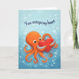Cartes Pour Fêtes Annuelles Octupus lover Cute Valentine