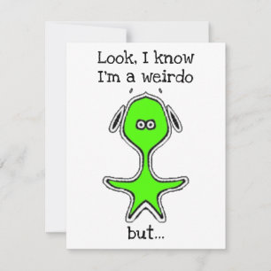 Cartes Pour Fêtes Annuelles Odd Little Fella (Vert)