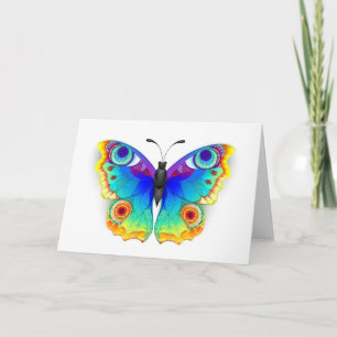 Cartes Pour Fêtes Annuelles Oeil de paon arc-en-ciel