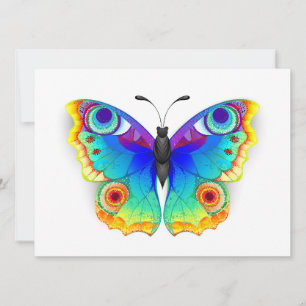 Cartes Pour Fêtes Annuelles Oeil de paon arc-en-ciel