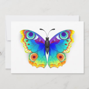 Cartes Pour Fêtes Annuelles Oeil de paon arc-en-ciel