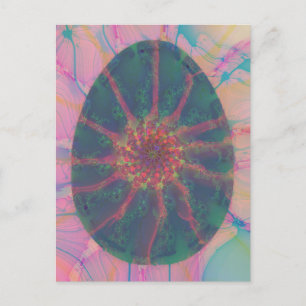 Cartes Pour Fêtes Annuelles Oeuf Abstrait coloré Jade d'ambre bleu rose rouge