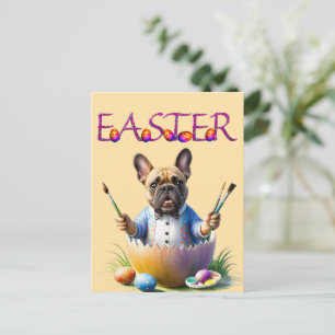 Cartes Pour Fêtes Annuelles Œuf de Pâques Bouledogue Français Bouledogue Franç