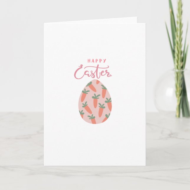 Cartes Pour Fêtes Annuelles Œuf de Pâques & Carottes (Devant)