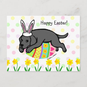 Cartes Pour Fêtes Annuelles OEuf de Pâques Carton du Labrador noir