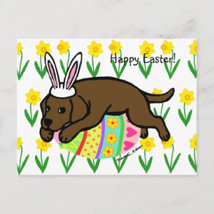 Cartes Pour Fêtes Annuelles Oeuf de Pâques Chocolat Labrador Cartographie