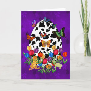 Cartes Pour Fêtes Annuelles Oeuf de pâques de peau de vache