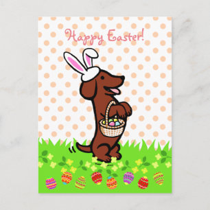 Cartes Pour Fêtes Annuelles Oeuf de Pâques Rouge Smooth Haired Dachshund