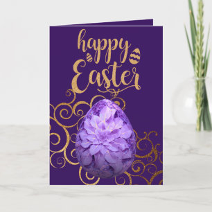 Cartes Pour Fêtes Annuelles Oeuf de Pâques violet coloré