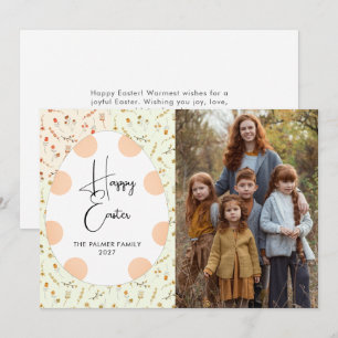 Cartes Pour Fêtes Annuelles Œuf Élégant Simple Joyeuses Pâques Photo de Famill