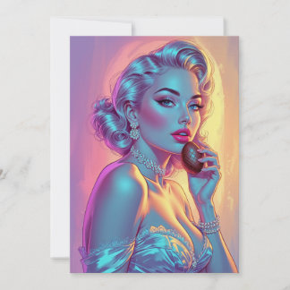 Cartes Pour Fêtes Annuelles Oeuf en Chocolat Pin-Up Blonde