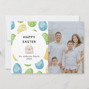 Cartes Pour Fêtes Annuelles Œufs aquarelle modernes élégants Joyeuses Pâques P