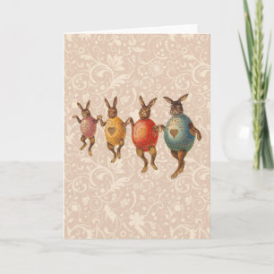 Cartes Pour Fêtes Annuelles Oeufs dansants lapins de Pâques