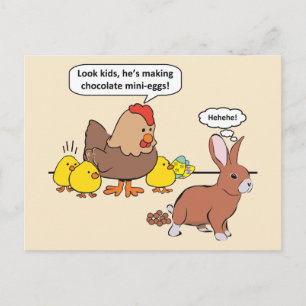 Cartes Pour Fêtes Annuelles Oeufs de chocolat de lapin de Pâques amusants