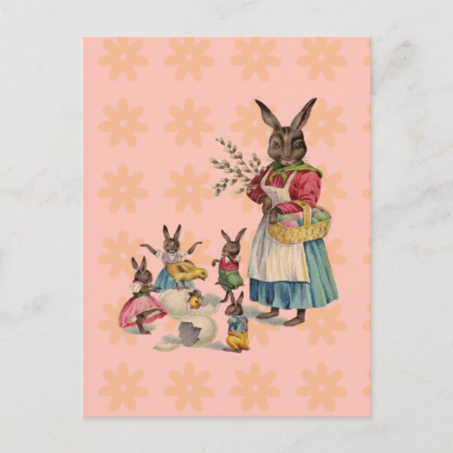 Cartes Pour Fêtes Annuelles Oeufs de lapin de Pâques (Devant)
