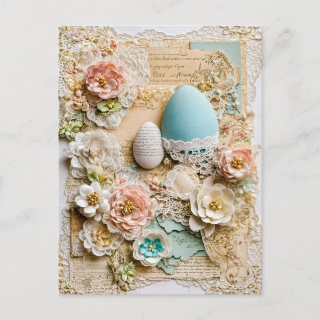 Cartes Pour Fêtes Annuelles Oeufs de Pâques aux fleurs (Devant)