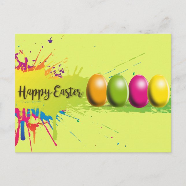 Cartes Pour Fêtes Annuelles OEufs de Pâques Couleurs éclaboussure (Devant)