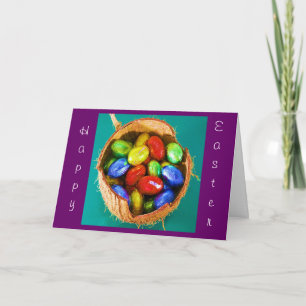 Cartes Pour Fêtes Annuelles OEufs de Pâques dans le panier rustique