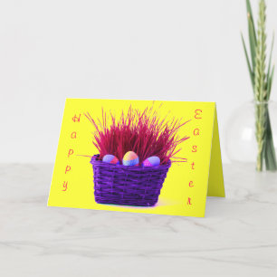 Cartes Pour Fêtes Annuelles Oeufs de Pâques dans le panier XII