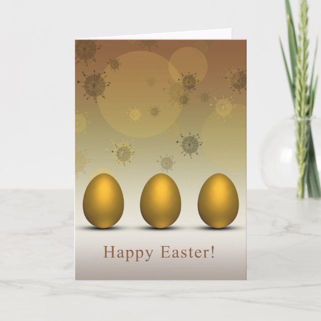 Cartes Pour Fêtes Annuelles Oeufs de pâques d'or modernes (Devant)