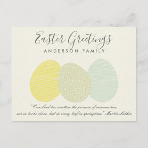 CARTES POUR FÊTES ANNUELLES OEUFS DE PÂQUES DOUX ET DOUX PERSONNALISÉS