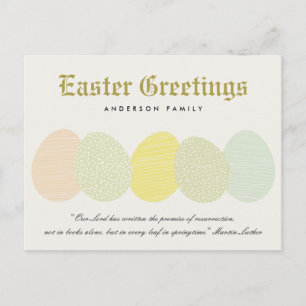 CARTES POUR FÊTES ANNUELLES OEUFS DE PÂQUES DOUX ET DOUX PERSONNALISÉS